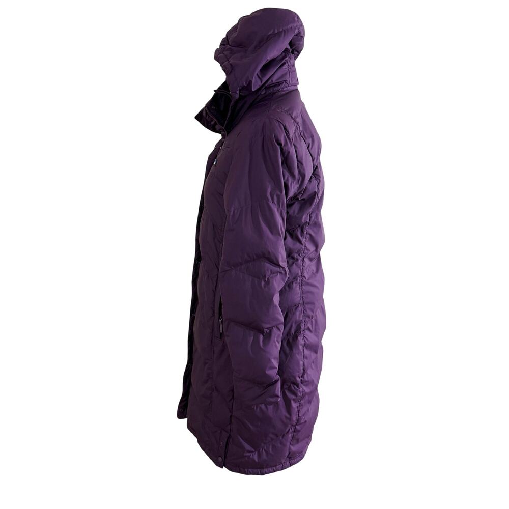 Patagonia Dark Purple Hooded Down Fill Parka Women's Medium Zip Up/Snap Closure - Picture 4 of 10